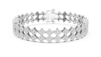 Repeating Round Diamond Cluster Link Bracelet