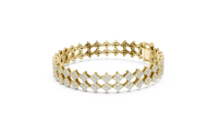 Repeating Round Diamond Cluster Link Bracelet