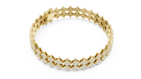 Repeating Round Diamond Cluster Link Bracelet