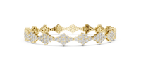Round Diamond Floral Cluster Link Bracelet