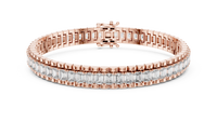 Emerald-Cut Blue Diamond Tennis Bracelet