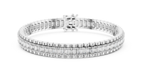 Emerald-Cut Blue Diamond Tennis Bracelet