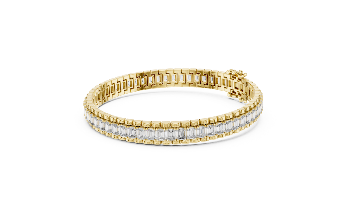 Emerald-Cut Blue Diamond Tennis Bracelet