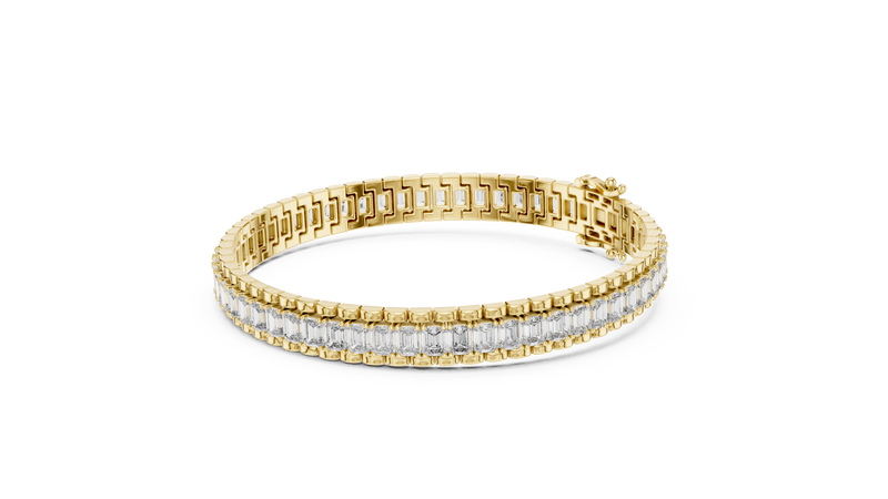 Emerald-Cut Blue Diamond Tennis Bracelet