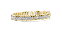 Emerald-Cut Blue Diamond Tennis Bracelet