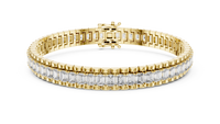 Emerald-Cut Blue Diamond Tennis Bracelet