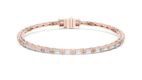 Baguette-Cut Blue Diamond Tennis Bracelet