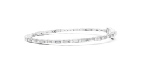 Baguette-Cut Blue Diamond Tennis Bracelet