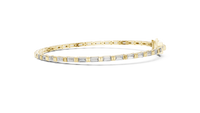 Baguette-Cut Blue Diamond Tennis Bracelet