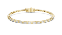Baguette-Cut Blue Diamond Tennis Bracelet