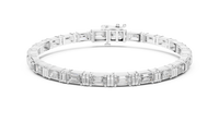 Emerald-Cut Blue Diamond Tennis Bracelet