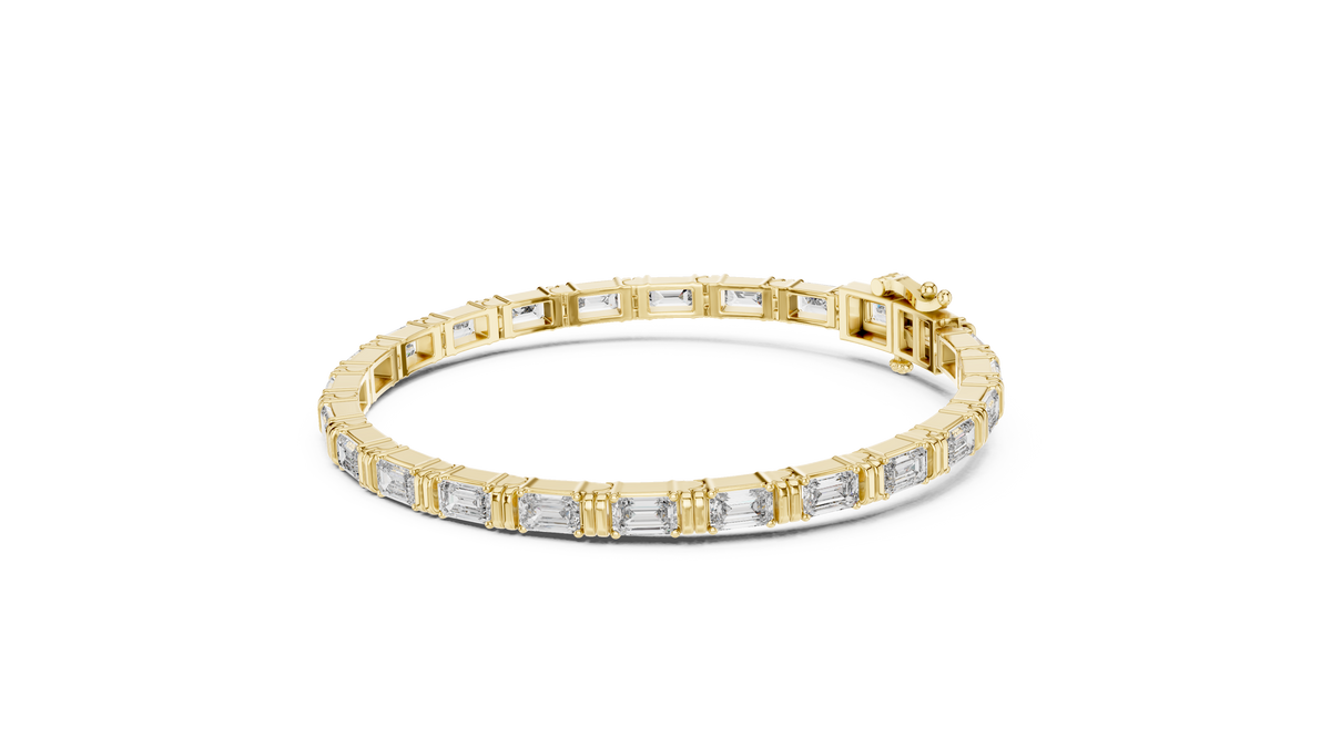 Emerald-Cut Blue Diamond Tennis Bracelet
