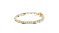 Emerald-Cut Blue Diamond Tennis Bracelet