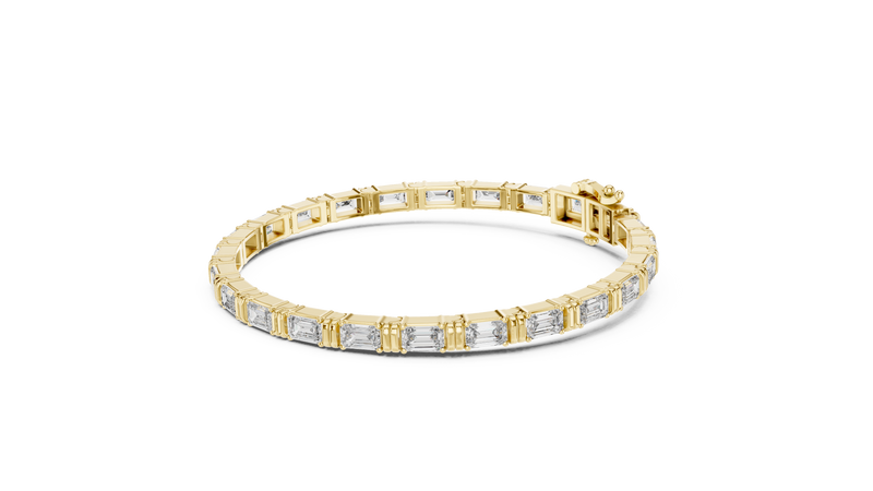 Emerald-Cut Blue Diamond Tennis Bracelet