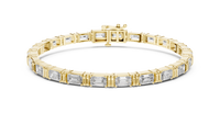 Emerald-Cut Blue Diamond Tennis Bracelet