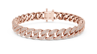 Pavé Round Diamond Cuban Link Bracelet