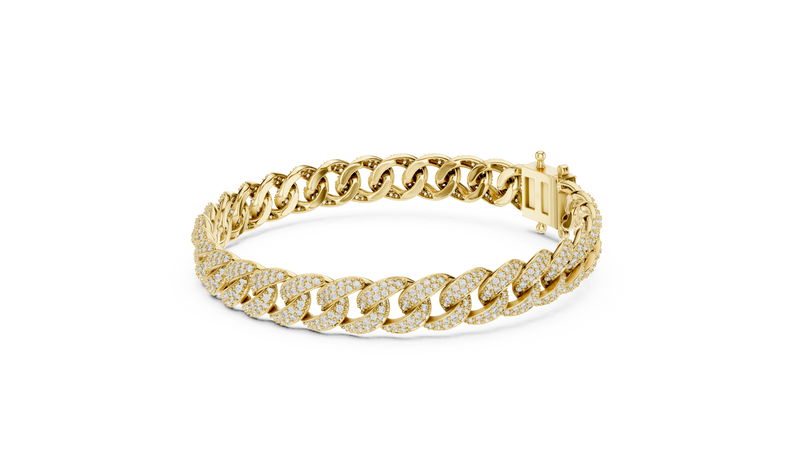 Pavé Round Diamond Cuban Link Bracelet