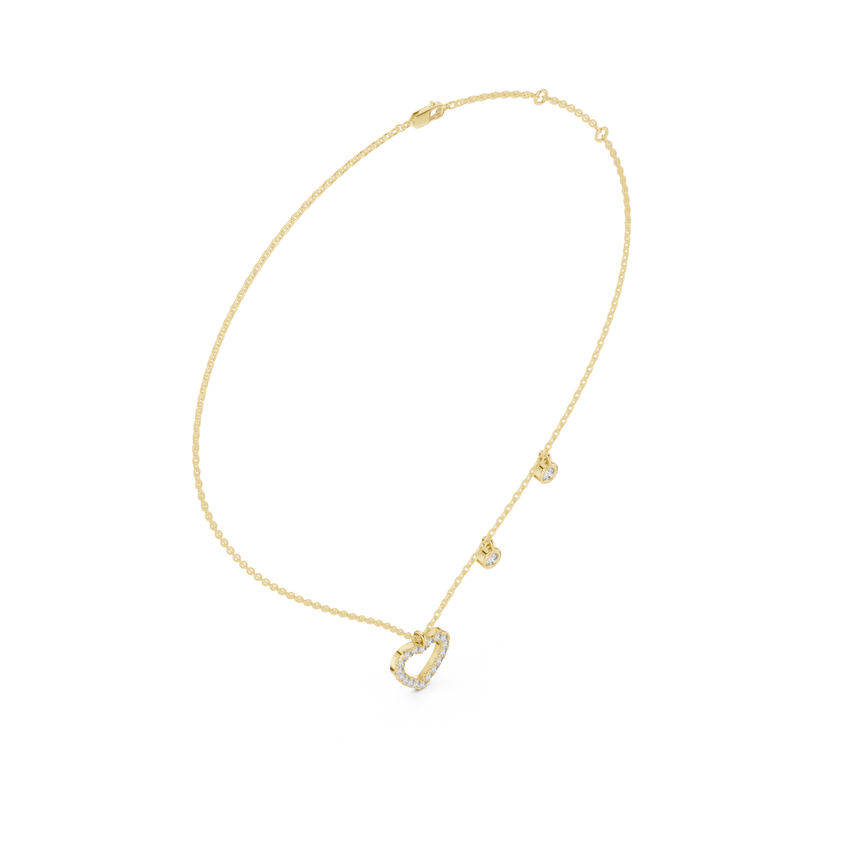 Elegant Double Heart Diamond Necklace