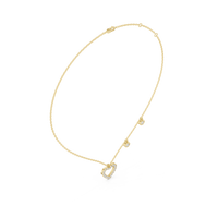 Elegant Double Heart Diamond Necklace