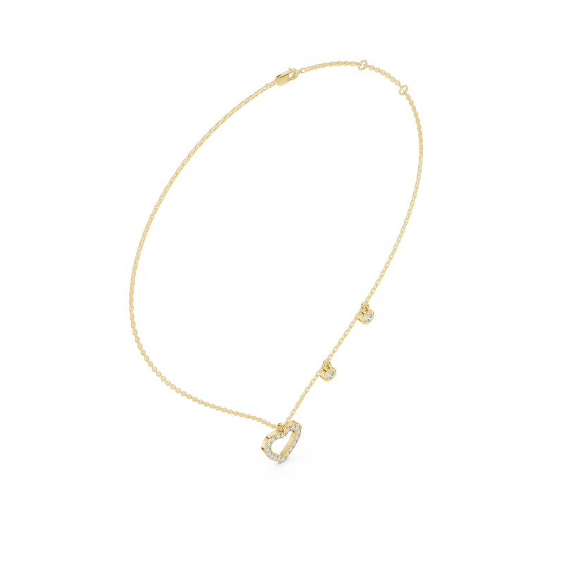 Elegant Double Heart Diamond Necklace