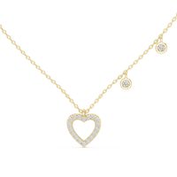 Elegant Double Heart Diamond Necklace