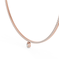 Elegant Pear-Shaped Diamond Pendant Necklace with Round Diamond Halo