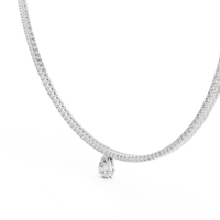 Elegant Pear-Shaped Diamond Pendant Necklace with Round Diamond Halo