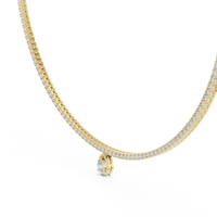Elegant Pear-Shaped Diamond Pendant Necklace with Round Diamond Halo