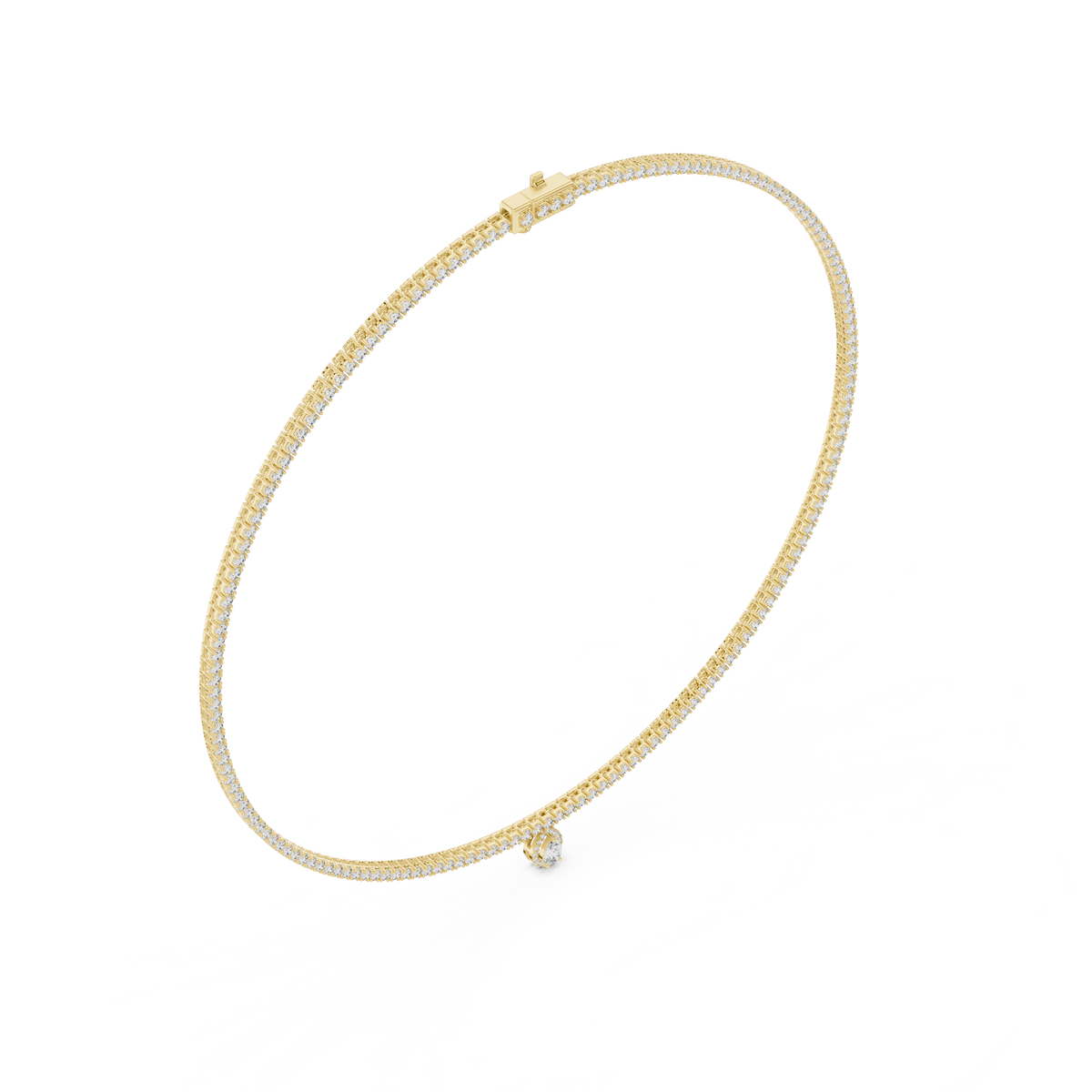 Elegant Pear-Shaped Diamond Pendant Necklace with Round Diamond Halo