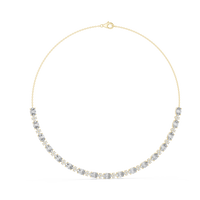 Oval & Round Diamond Tennis Necklace