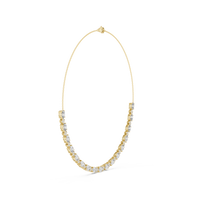 Oval & Round Diamond Tennis Necklace
