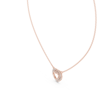Round Diamond Double Heart Pendant Necklace