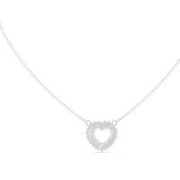 Round Diamond Double Heart Pendant Necklace