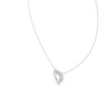 Round Diamond Double Heart Pendant Necklace