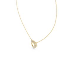 Round Diamond Double Heart Pendant Necklace