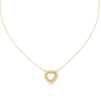 Round Diamond Double Heart Pendant Necklace