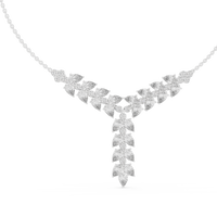 Pear & Round Diamond Elegant Graduated Pendant Necklace