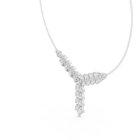 Pear & Round Diamond Elegant Graduated Pendant Necklace
