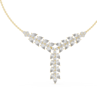 Pear & Round Diamond Elegant Graduated Pendant Necklace