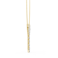 Pear & Round Diamond Elegant Graduated Pendant Necklace