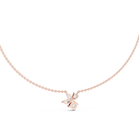 Round Marquise & Pear Diamond Floral Pendant Necklace