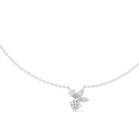 Round Marquise & Pear Diamond Floral Pendant Necklace