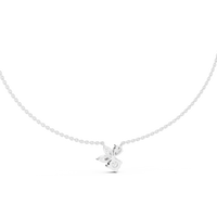 Round Marquise & Pear Diamond Floral Pendant Necklace