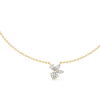 Round Marquise & Pear Diamond Floral Pendant Necklace