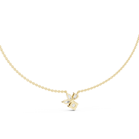 Round Marquise & Pear Diamond Floral Pendant Necklace