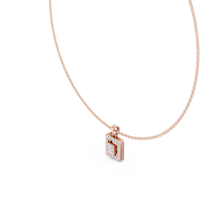 Round Diamond Princess Accent Pendant Necklace
