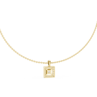 Round Diamond Princess Accent Pendant Necklace