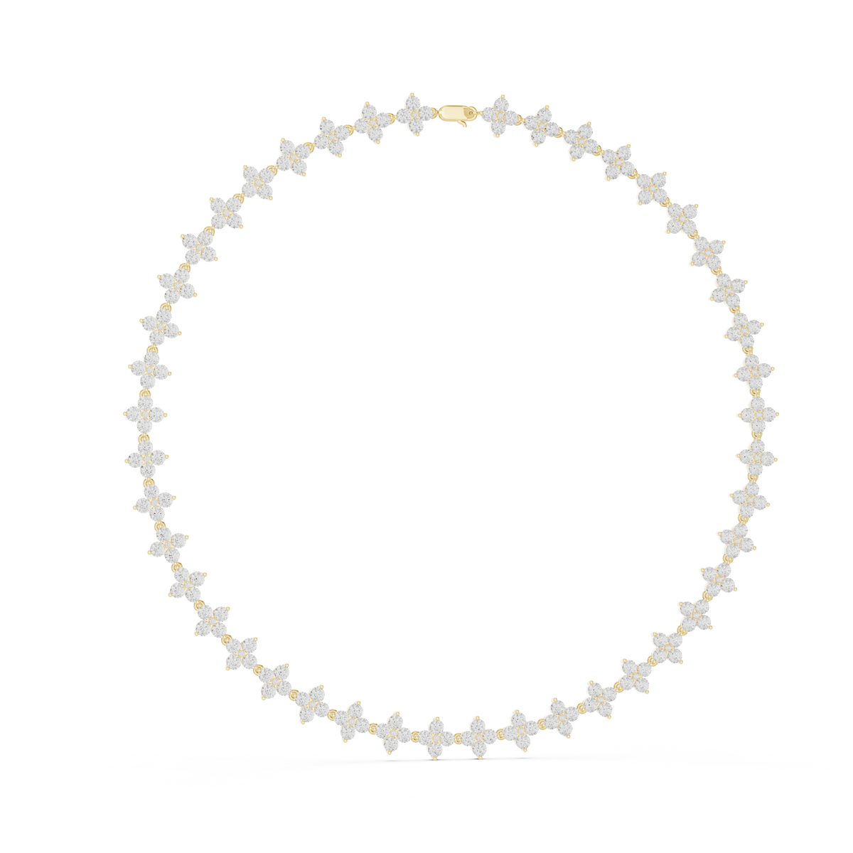Round Diamond Cluster Pendant Necklace