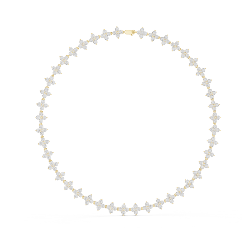 Round Diamond Cluster Pendant Necklace