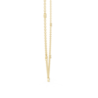 Round & Baguette Diamond Station Necklace